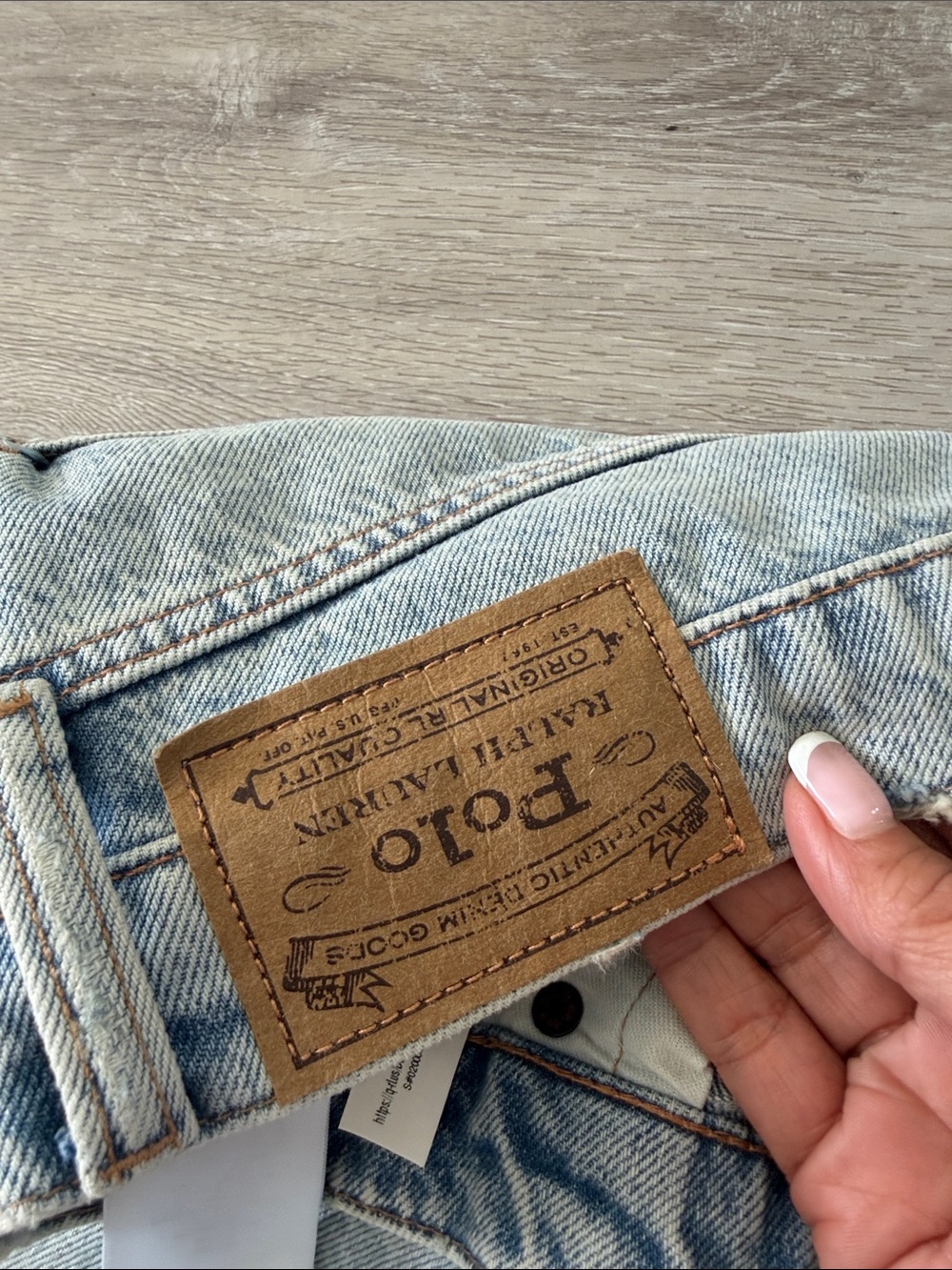 Polo Ralph Lauren relaxed straight Light Blue distressed Straight crop jeans 28 - Picture 7 of 11